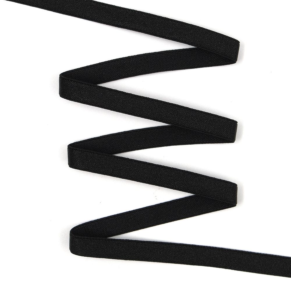 Резинка бельевая (бретелечная) блестящая 10.0 мм / 50 метров, черный, ML177.010