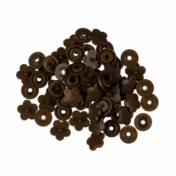 Кнопка рубашечная установочная пластик ⌀12 мм, 15 шт, 015 коричневый, Micron POM-12 FL