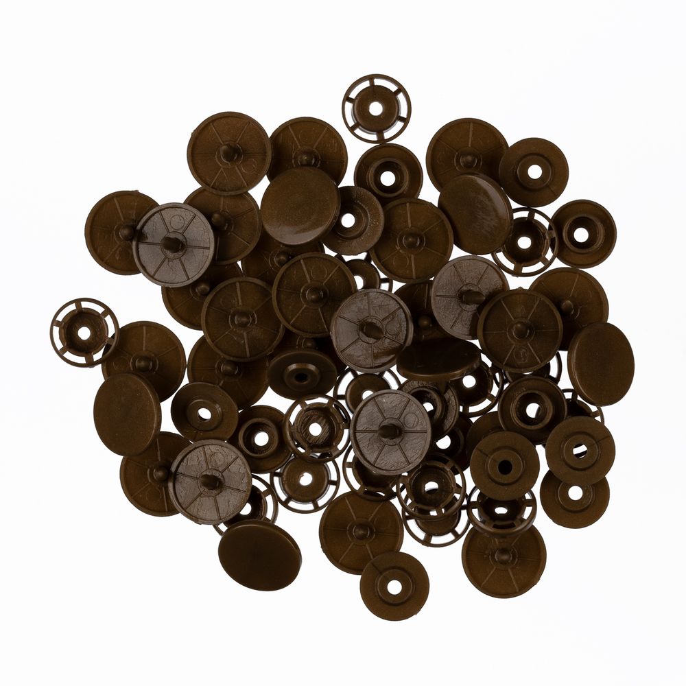 Кнопка рубашечная установочная пластик ⌀15 мм, 15 шт, 015 коричневый, Micron POM-15