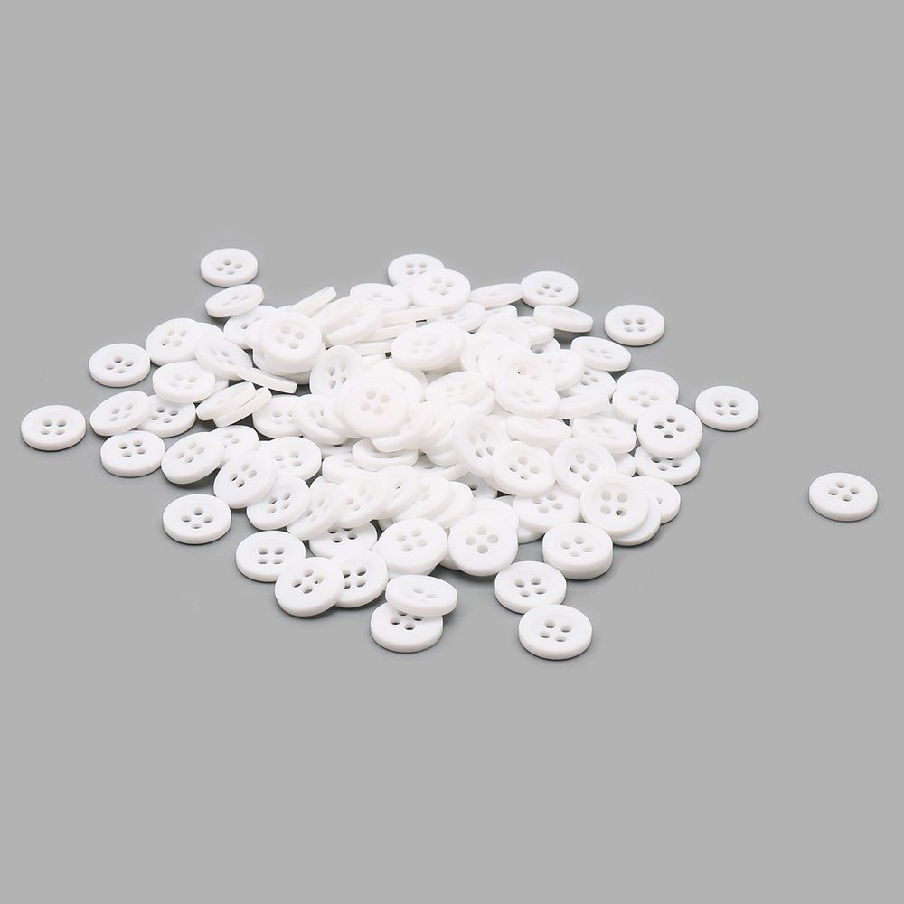 Пуговицы на 4 прокола 18L (11мм), пластик (белый матовый), ВАХ2Н, 144 шт