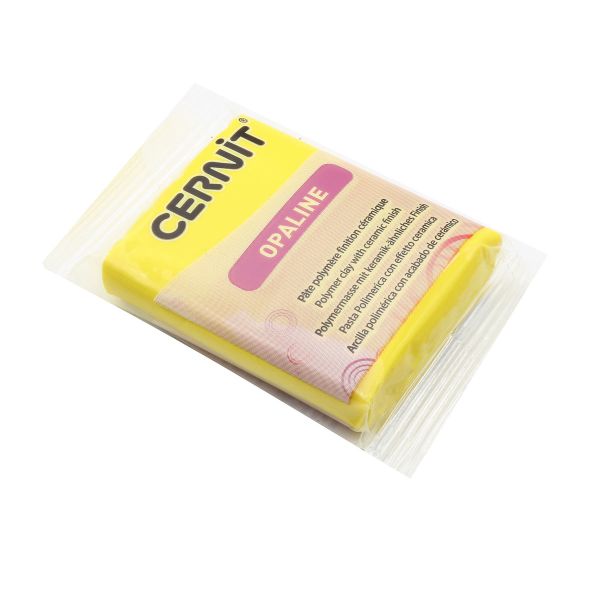 Полимерная глина Cernit Opaline запекаемая, фарфоровая 56 гр, 717 первичный желтый