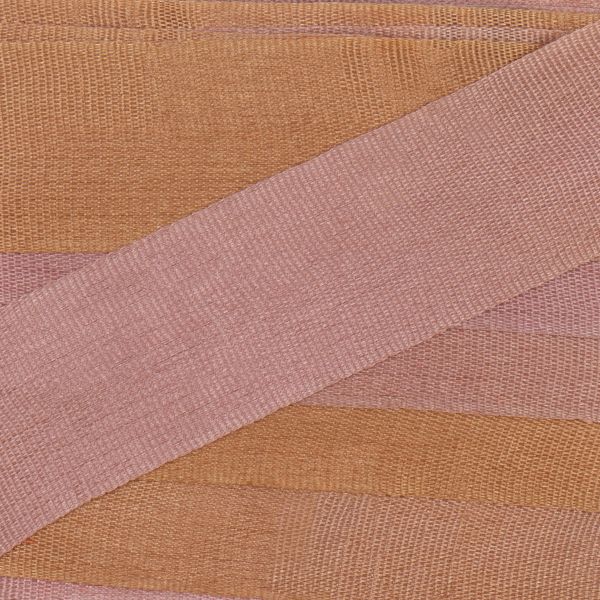 Лента (тесьма) шелковая 13.0 мм / 9.1±0.5 метров, M112 бронзовый/бл.коричневый, Gamma SRM-13