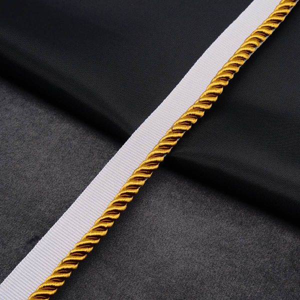 Кант витой 5 мм / 25 метров, белый/01 темное золото, 3AR3294