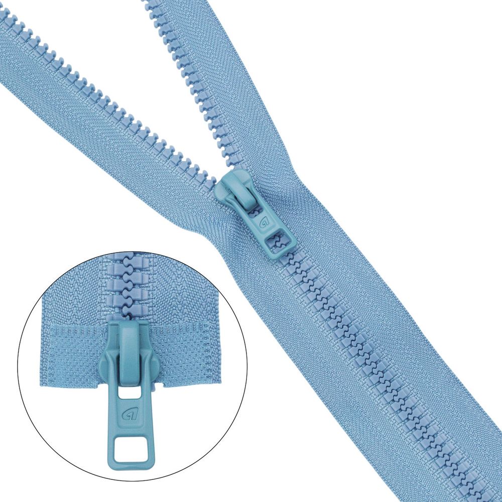 Молния трактор Arta Т6 (6 мм) 2 зам., разъем., 100 см, (2077), A903 голубой, НОВЫЙ МАТОВЫЙ ЗАМОК, уп.5 шт