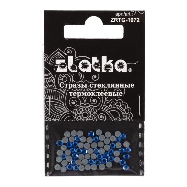 Стразы клеевые стекло 2.7 мм, 360 шт, SS10 №05 синий (Sapphire), Zlatka ZRTG-1072