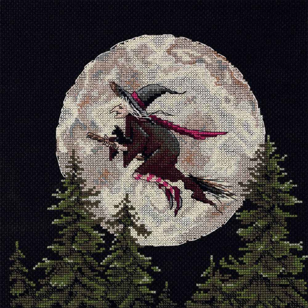 Набор для вышивания нитками Klart, На шабаш!, 20x20 см