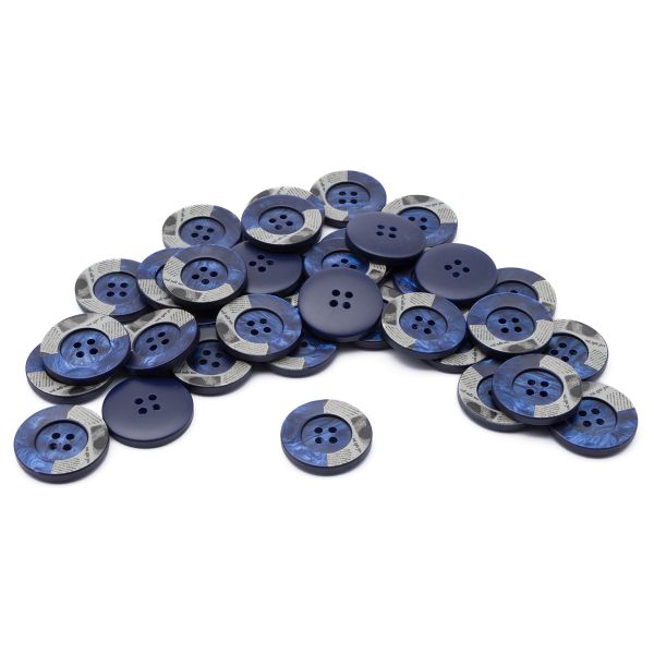 Пуговицы 4 прокола 44L=28 мм, пластик, col.E синий, 36 шт, CN2818