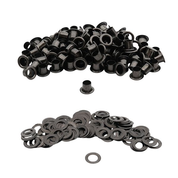 Люверсы металл ⌀_3.7 мм (внутр.), №1.7, сталь, чер.никель, 100 шт, New Star