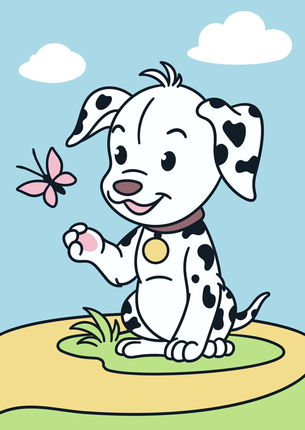 Набор для раскрашивания цветным песком №32 Далматинец, 16.5х23 см, Hobbius SPT-01