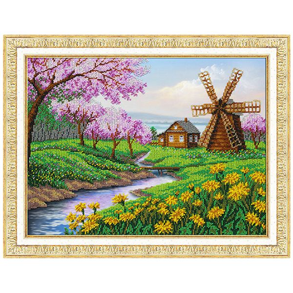 Набор для вышивания бисером Паутинка, В краю весны 38х28 см, 903870
