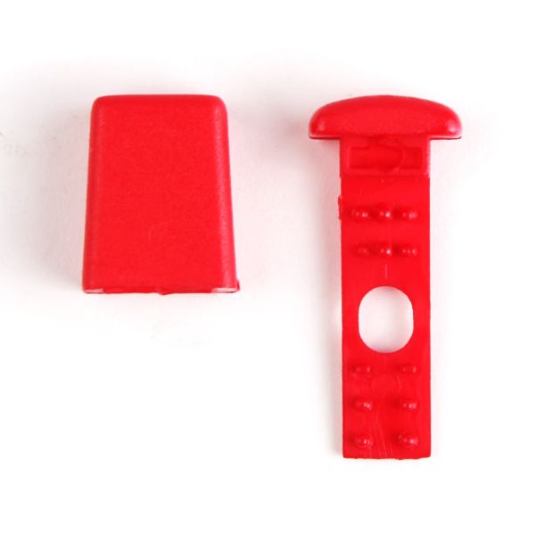 Наконечник для шнура пластик 17х11 мм, ПП ярко-красный, 100 шт