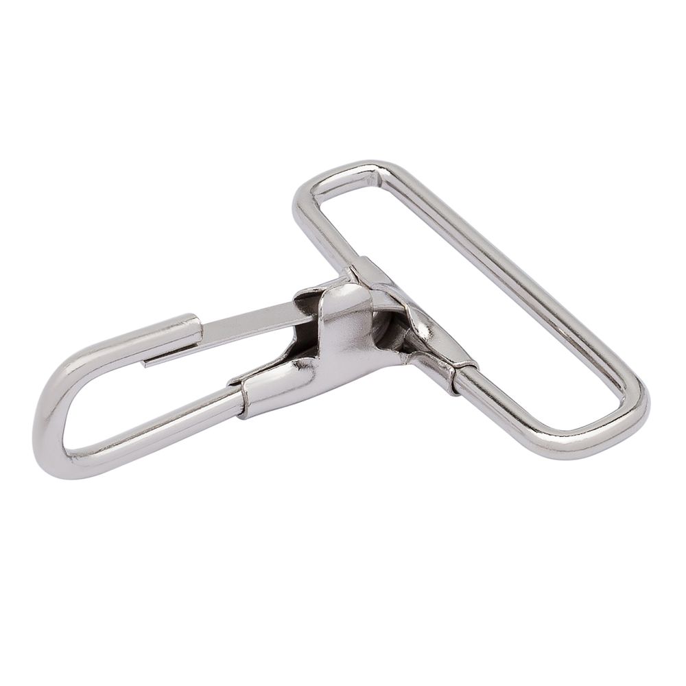 Карабин металл 40 мм (50х44 мм), никель, 20 шт