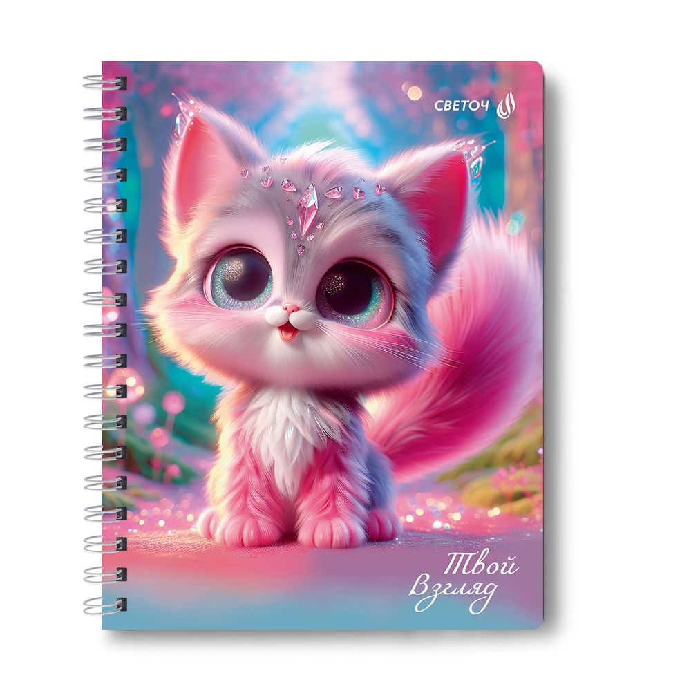 Тетрадь ученическая общая, A5 48 л. на гребне 65 г/м², белизна 100 %, 8 шт, клетка, 01170 Сказочные глазки, Светоч Т107