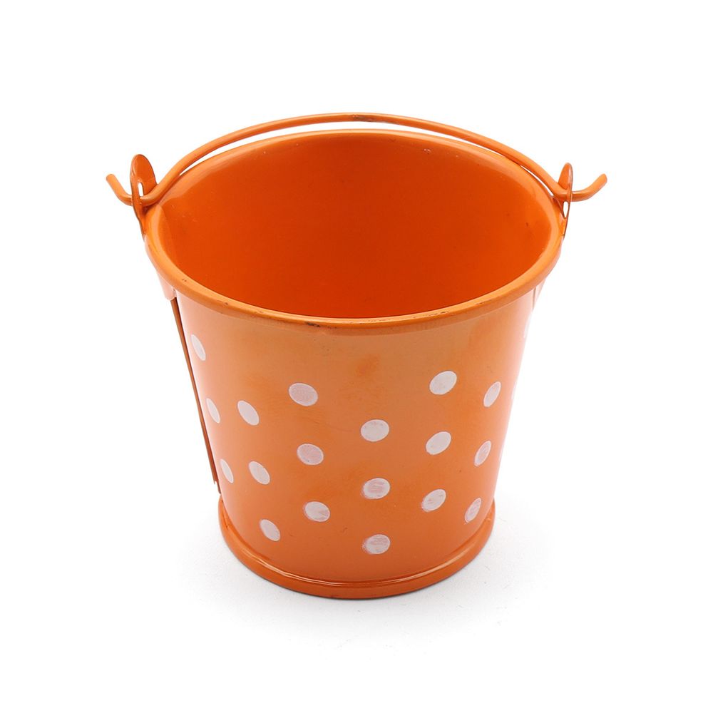 Ведро в горошек 6х5,3см (оранжевый), AR004-1