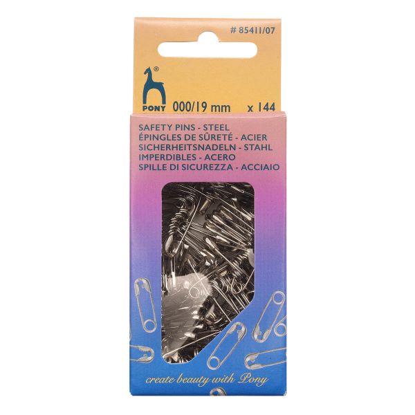 Булавки английские 19мм, сталь, 144 шт, Pony