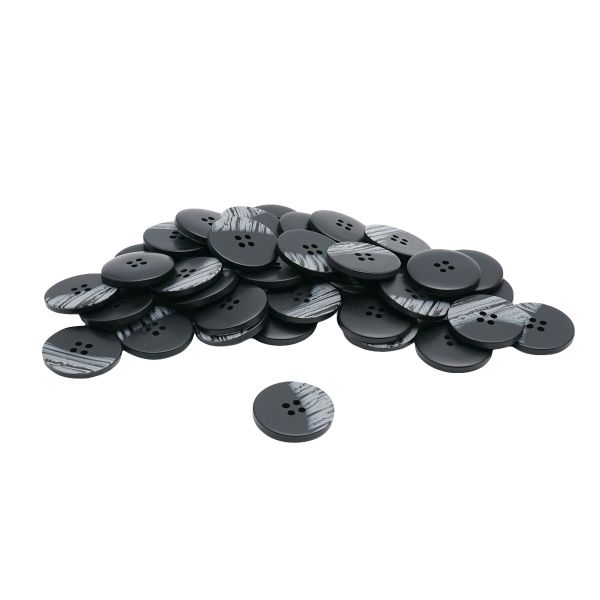 Пуговицы 4 прокола 44L=28 мм, пластик, col.A черный, 36 шт, CN2824