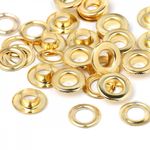 Люверсы металл ⌀9.2 мм (внутр.), h6.32 мм, №24, сталь, золото, 100 шт, New Star