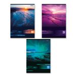 Тетрадь ученическая общая, глянцевая ламинация, A4 80 л. на скобе 65 г/м², белизна 100%, 6 шт, клетка, 000461 Ночные просторы, Светоч 80ТСК4_3_2_1