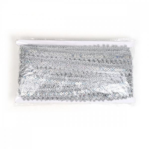 Тесьма отделочная 27 мм, 13-6413 цв.серебро уп.13.71м