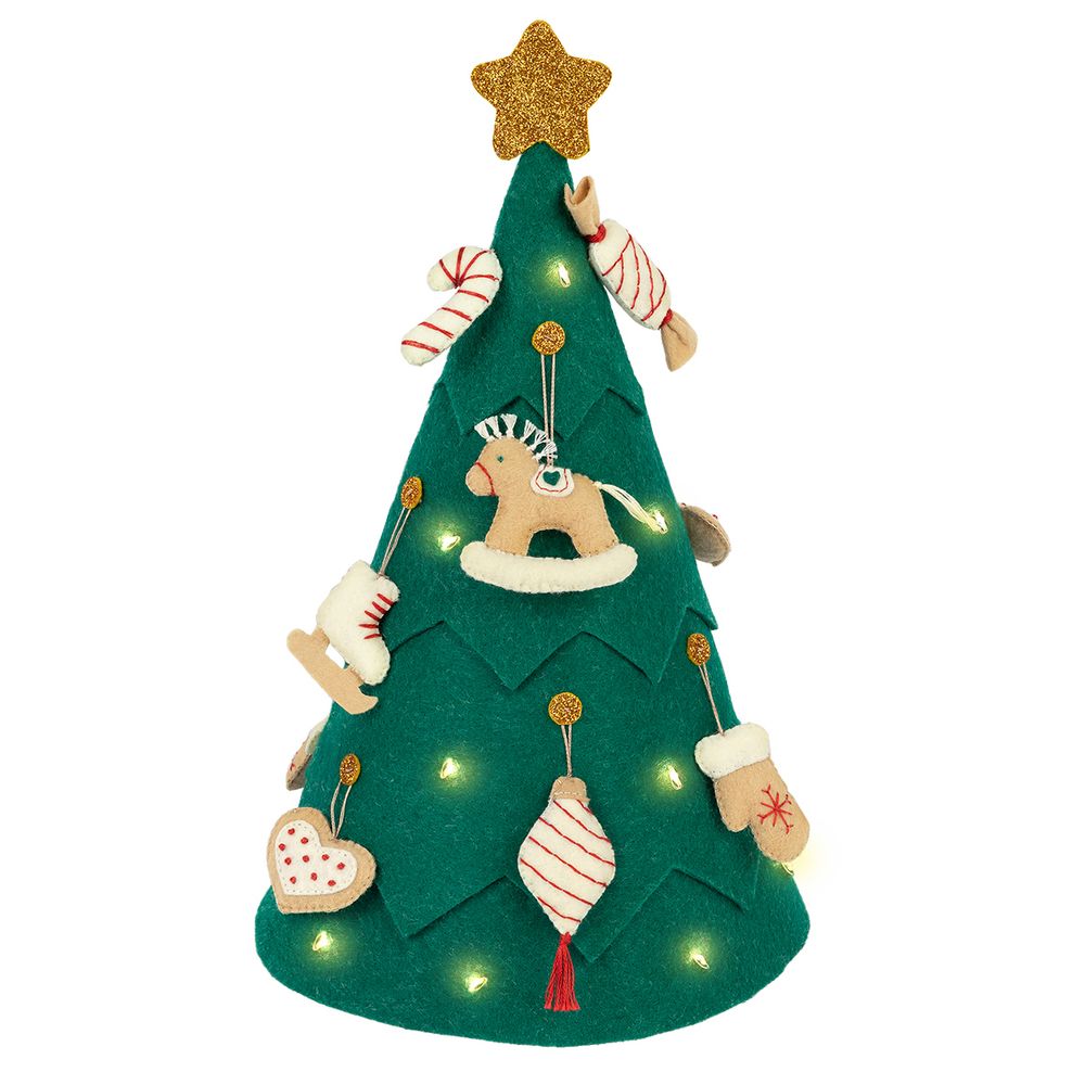 Набор для шитья игрушки Miadolla, Новогодняя елка с игрушками (со светодиодами), TF-0436