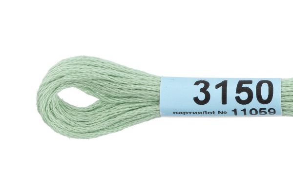 Мулине Gamma 100% хлопок, цв.3150 бл.салатовый, 24 мотка по 8 метров