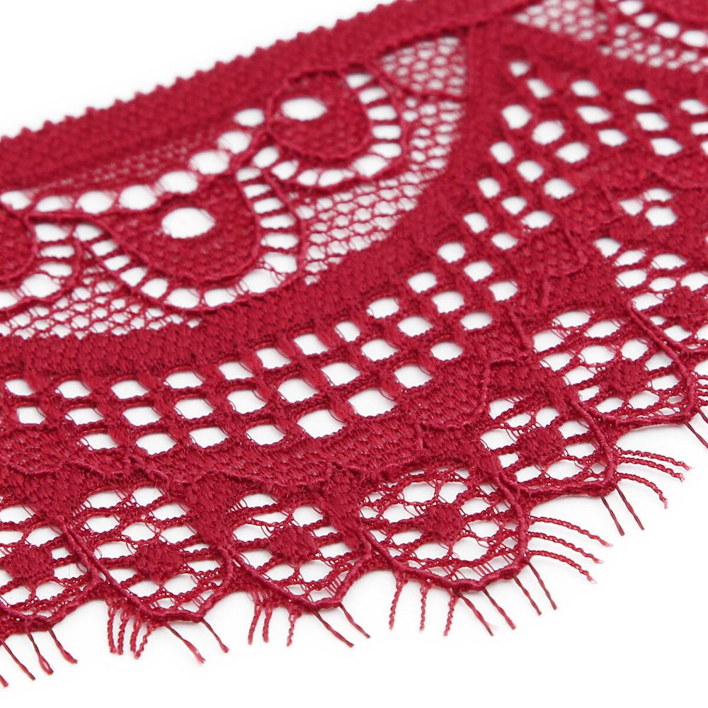 Кружево эластичное (стрейч) 60 мм / 13.71 метра, C520 темно-красный