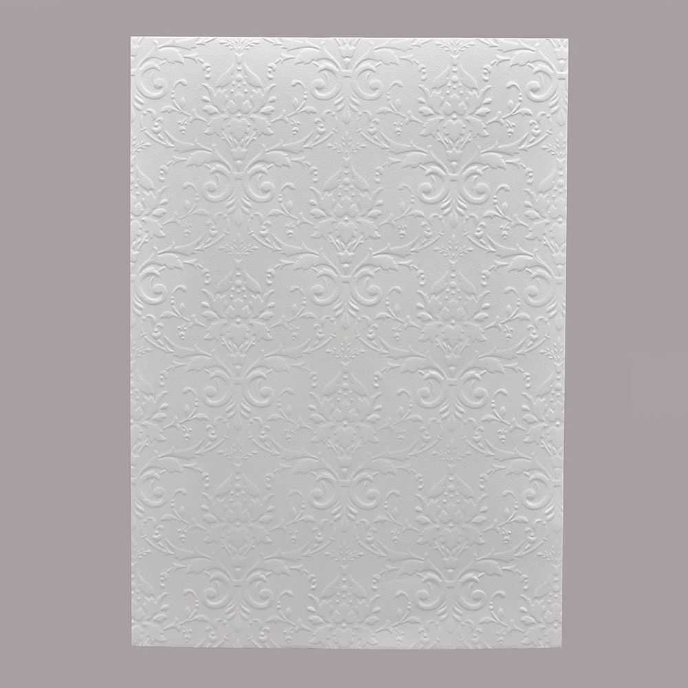 Фактурно-рельефная бумага Дамасский узор, 3 листа, БР003-1-Ф молочный /TOS/