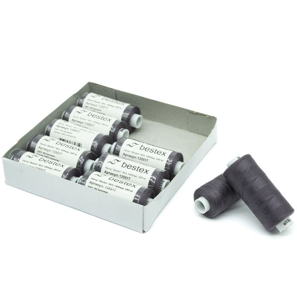Нитки швейные бытовые Bestex 40/2, 365 м (400 ярд) / 10 кат., 392 коричнево-фиолетовый