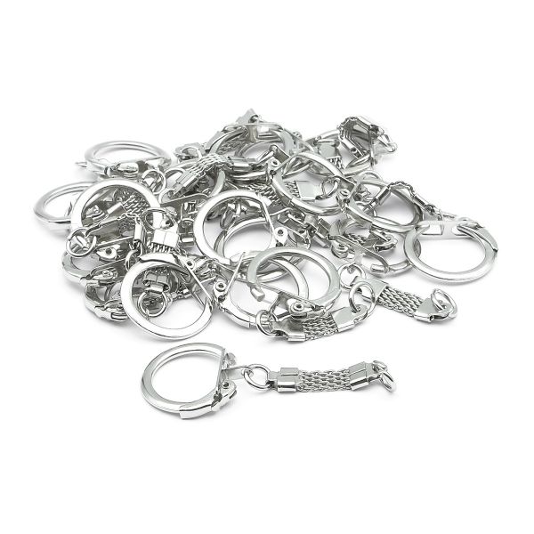 Кольцо для ключей и брелоков ⌀18 мм, никель, 5AS-095, 20 шт