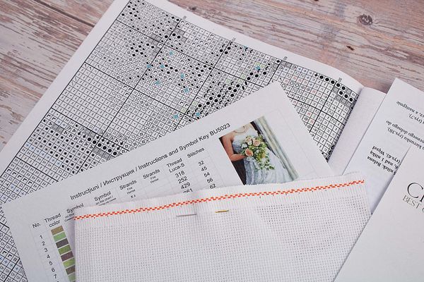 Набор для вышивания нитками Luca-S, Невеста 19х28 см