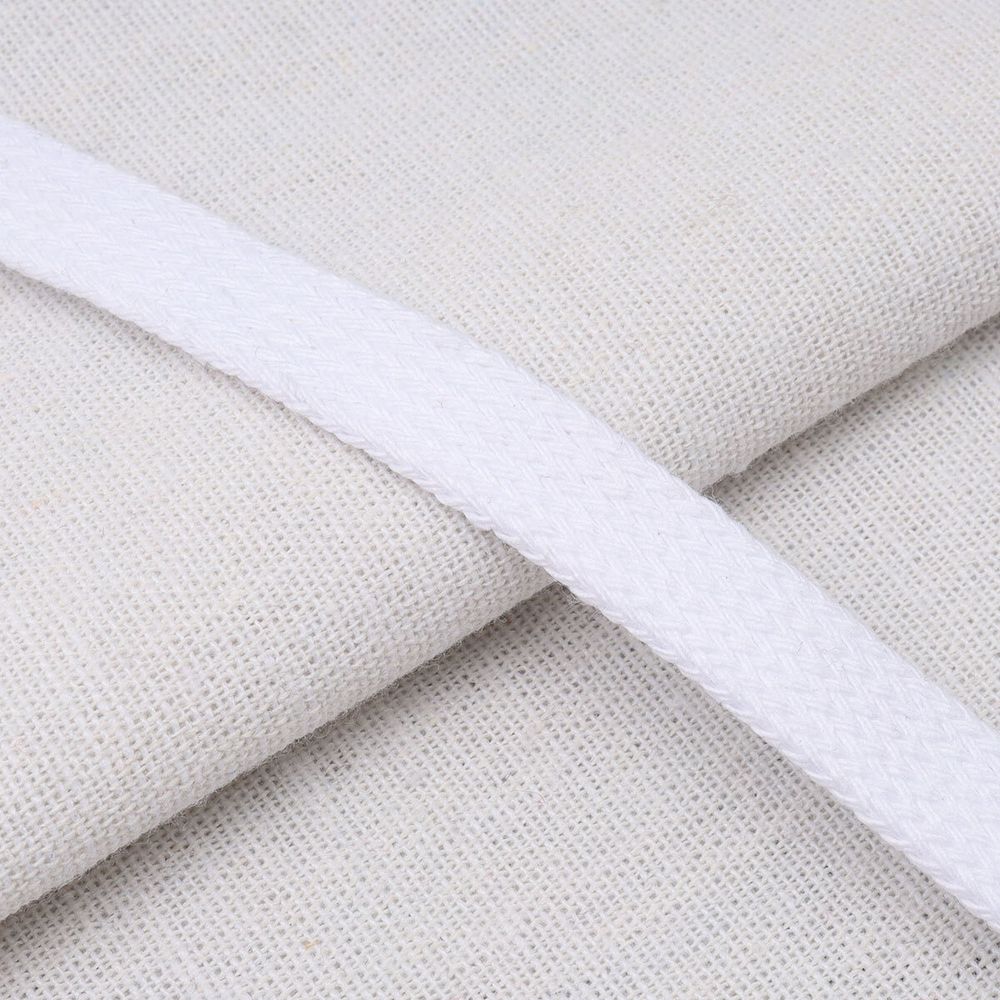 Шнур плоский плетеный х/б ⌀15.0 мм / 75 метров, (ГР) 01 белый, 07-4300