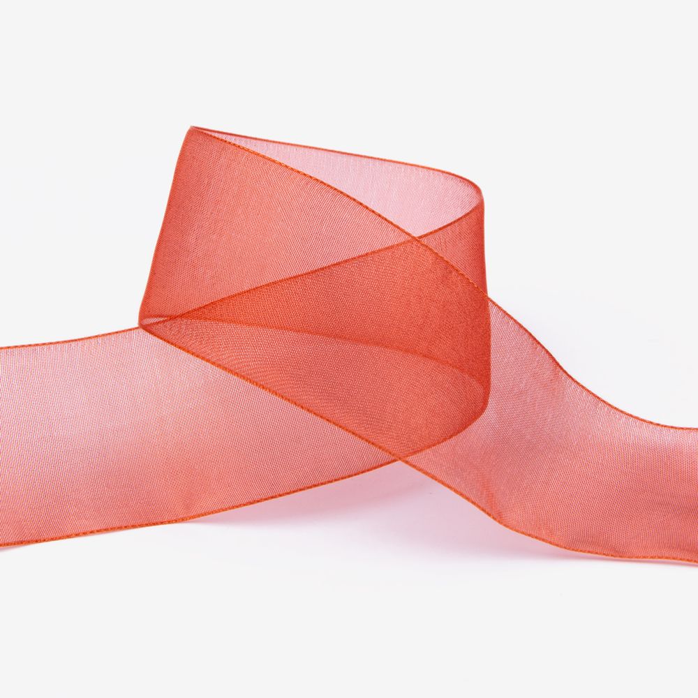 Лента капроновая (органза) 38.0 мм / 22.8±1 метра, 042 т. терракот, Blitz OR-38