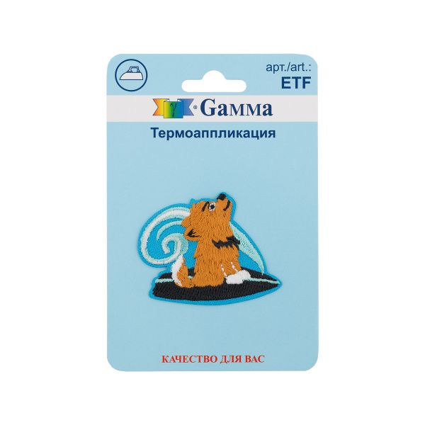 Термоаппликация №03, 1 шт, 01-332 Поймай волну 5х4 см, Gamma ETF