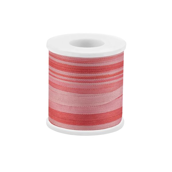 Лента (тесьма) шелковая 4.0 мм / 45.5±0.5 метров, M018 бл.розовый/розовый, Gamma SRM-4