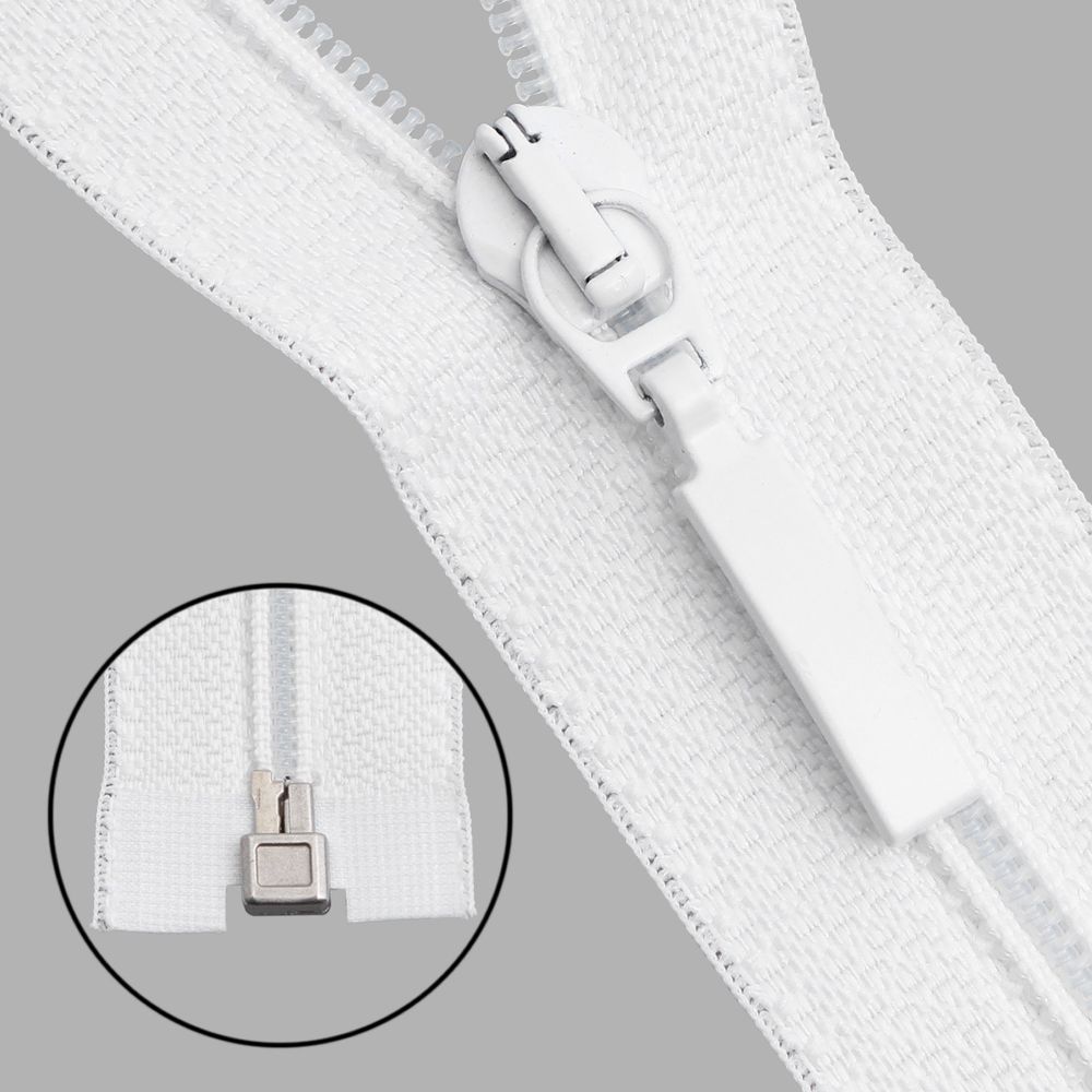 Молния спираль (витая) Arta Т5 (5 мм) 1 зам., разъем., 70 см, цв. 501 белый, уп.5 шт