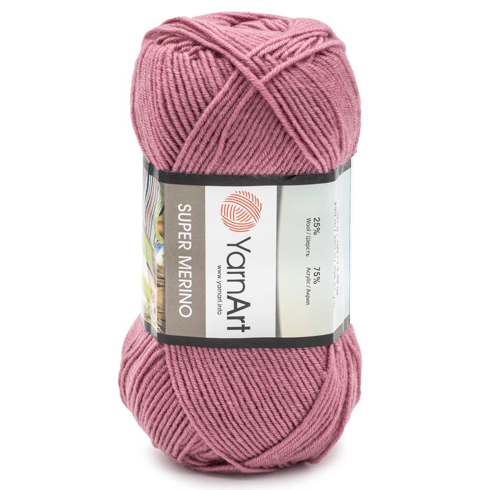 Пряжа YarnArt (ЯрнАрт) Super Merino / уп.5 мот. по 100 г, 300м, 275 пыльная роза /TOS/