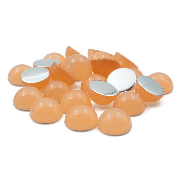 Полубусины пластиковые, желейные, полупрозрачные в цвете, 8мм, 25 штук, Astra&Craft (J31 персиковый)
