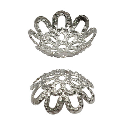 Шапочка для бусин, 11мм 50 шт в упак, Астра, Никель