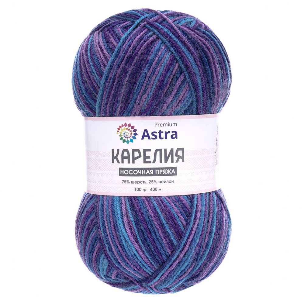 Пряжа Astra Premium (Астра Премиум) Карелия носочная (Karelia sock) / уп.2 мот. по 100 г, 400 м, 1008