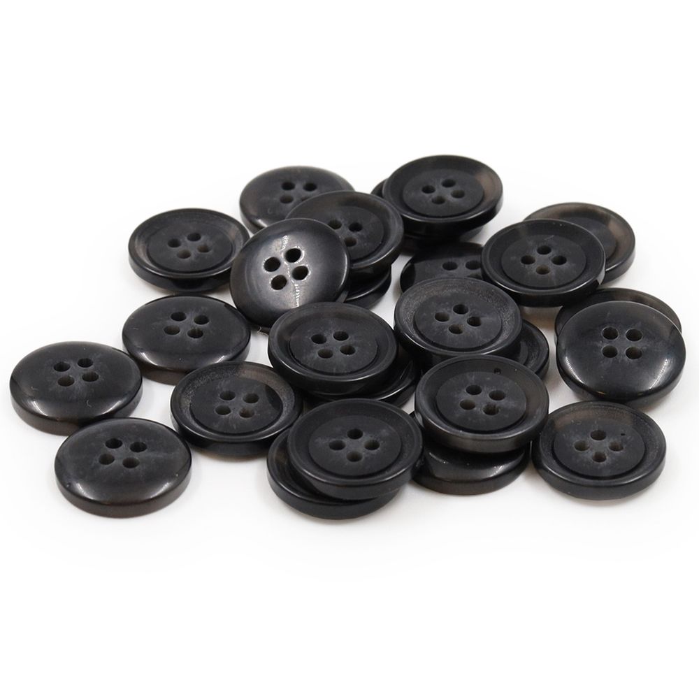 Пуговицы 4 прокола 24L=15 мм, (col.A (черный)) CN, 144 шт