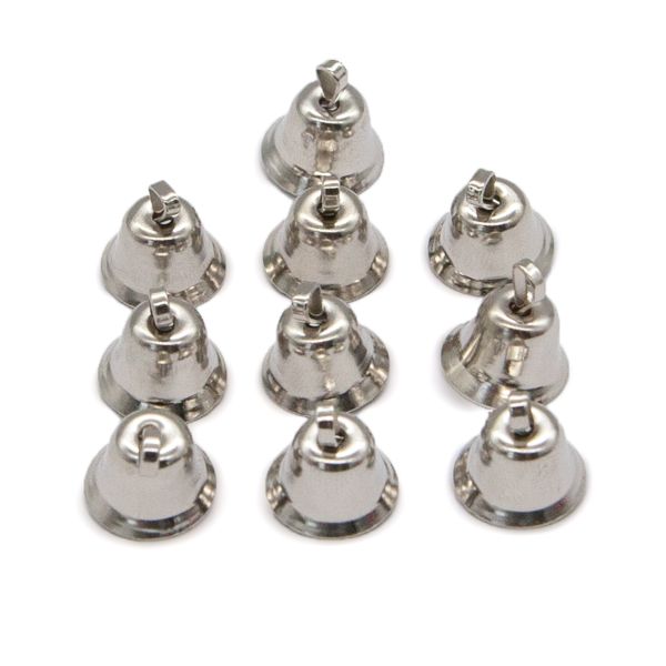 Колокольчики 10 мм, 10 шт, серебро, Астра