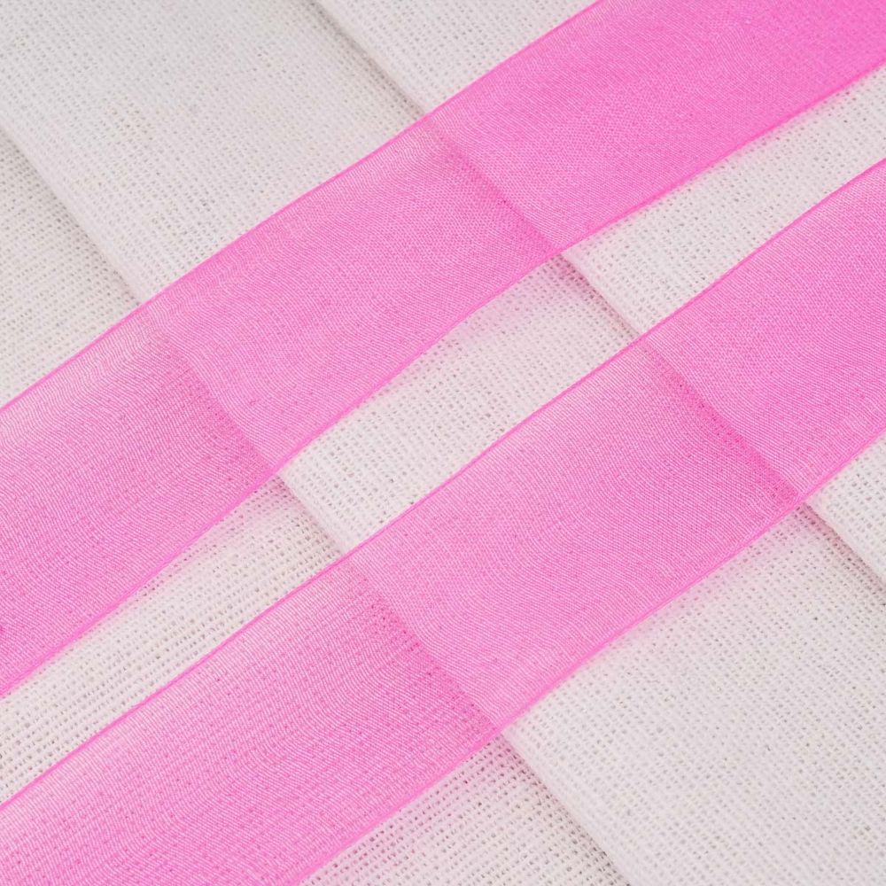 Лента капроновая (органза) 25.0 мм / 22.86±1 метров, 14 розовая фуксия