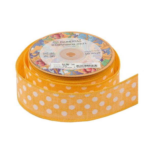 Лента декоративная 40 мм / 10±1 метров, 192 желтый, Blumentag LRW-34