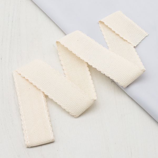 Канва лента 35 мм / 1.5 метра, 100% хлопок Bestex (неотбел/неотбел)