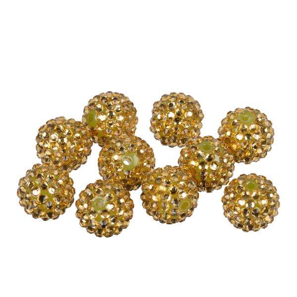 Бусины пластик ⌀18 мм, 10 шт, №04 золото, Zlatka BWR-18