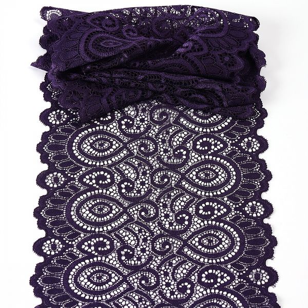 Кружево бельевое эластичное 180 мм / 25 метров, TBY.L1351, цв.L2817 фиолетовый, Kruzhevo