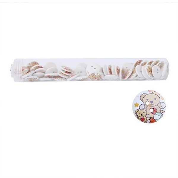 Пуговицы деревянные Мультяшные персонажи 18мм 50 шт, Мишки 32