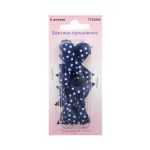 Бантики пришивные 3х2 см, 8 шт, т.синий горох