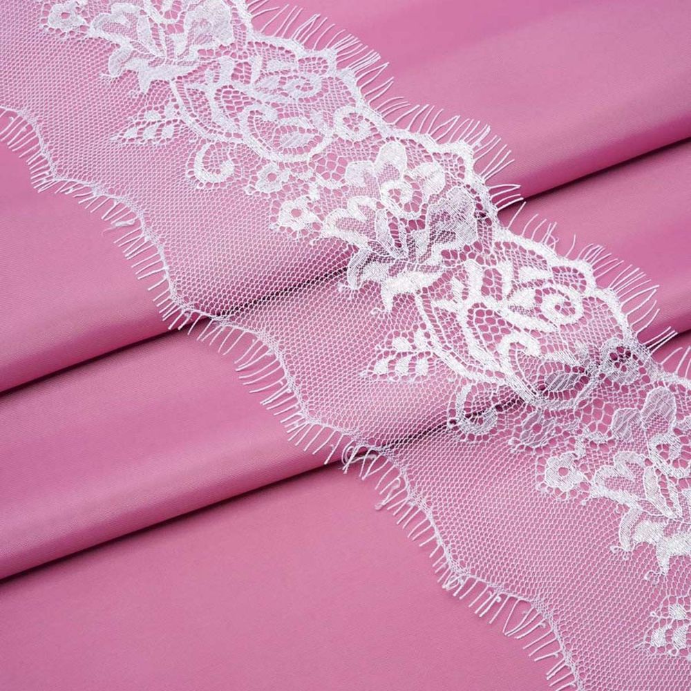 Кружево шантильи (реснички) 100 мм, 15м, цв.белый