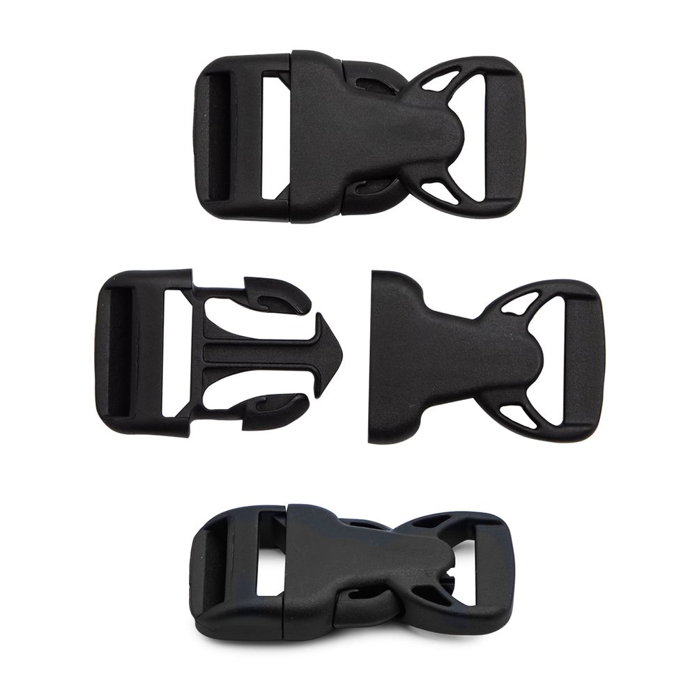 Фастекс (пряжка трезубец) пластик 20 мм, 50 шт, черный, 675092